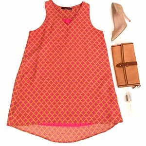 Hazel Orange & Pink Long Tunic Printed Top Small